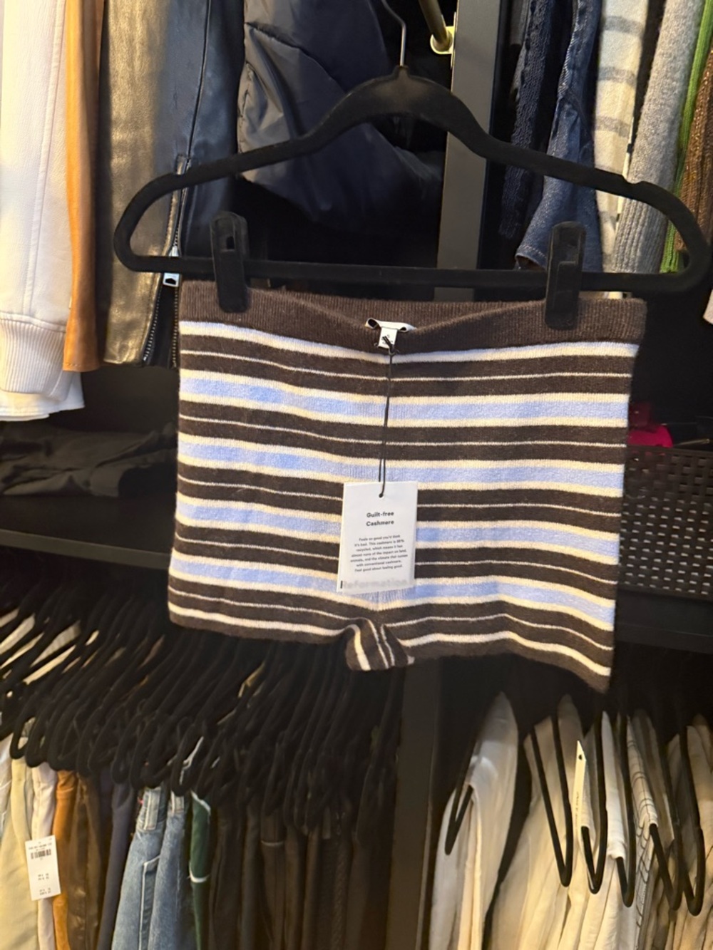 Striped cashmere shorts in Brown and Light Blue
